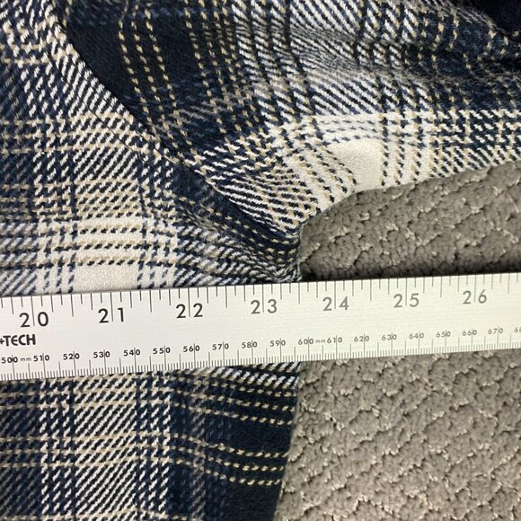 Orvis Flannel Shirt Jacket Shacket Men's Large Gray Black Shadow Plaid Check - Picture 9 of 13